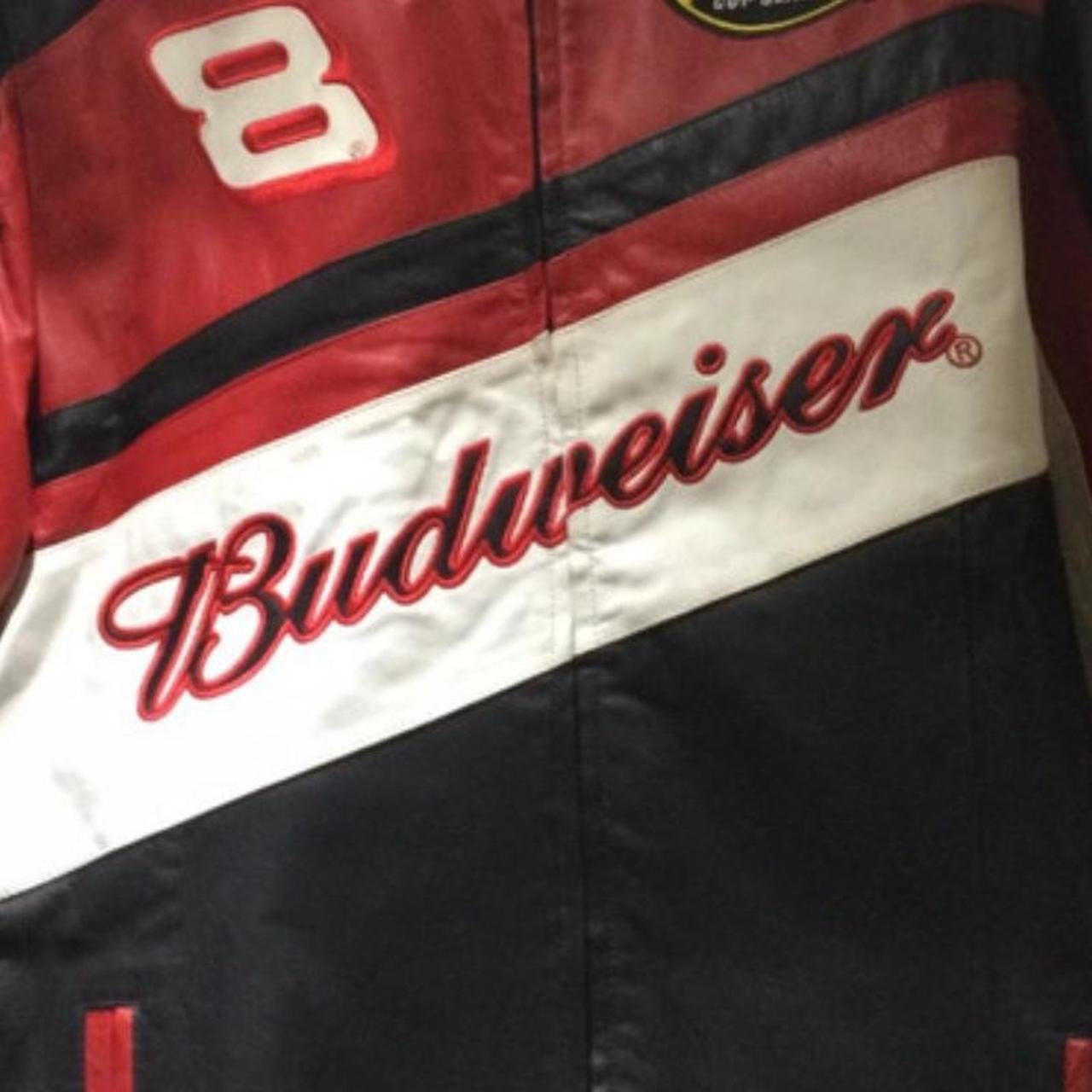 Vintage early 2000s red leather racing jacket