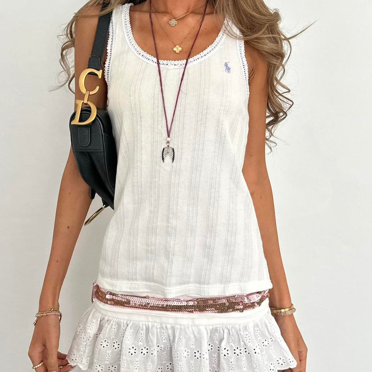 Vintage 90’s Ralph Lauren white camisole top