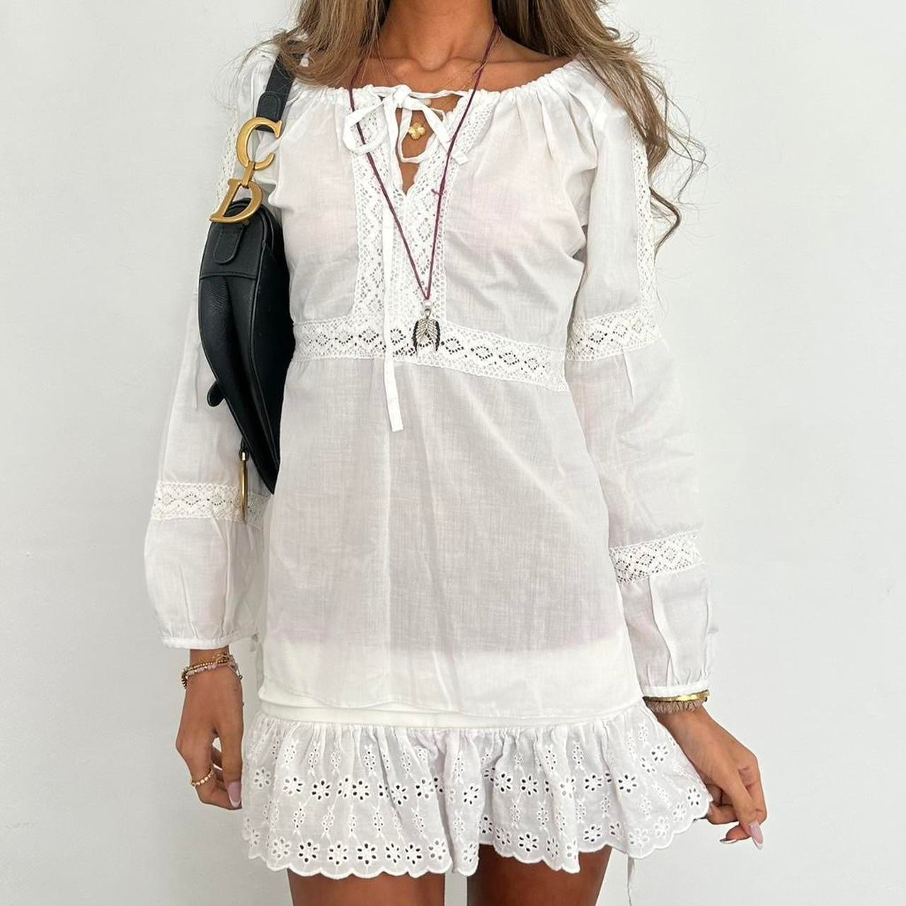 Vintage 90’s boho white blouse