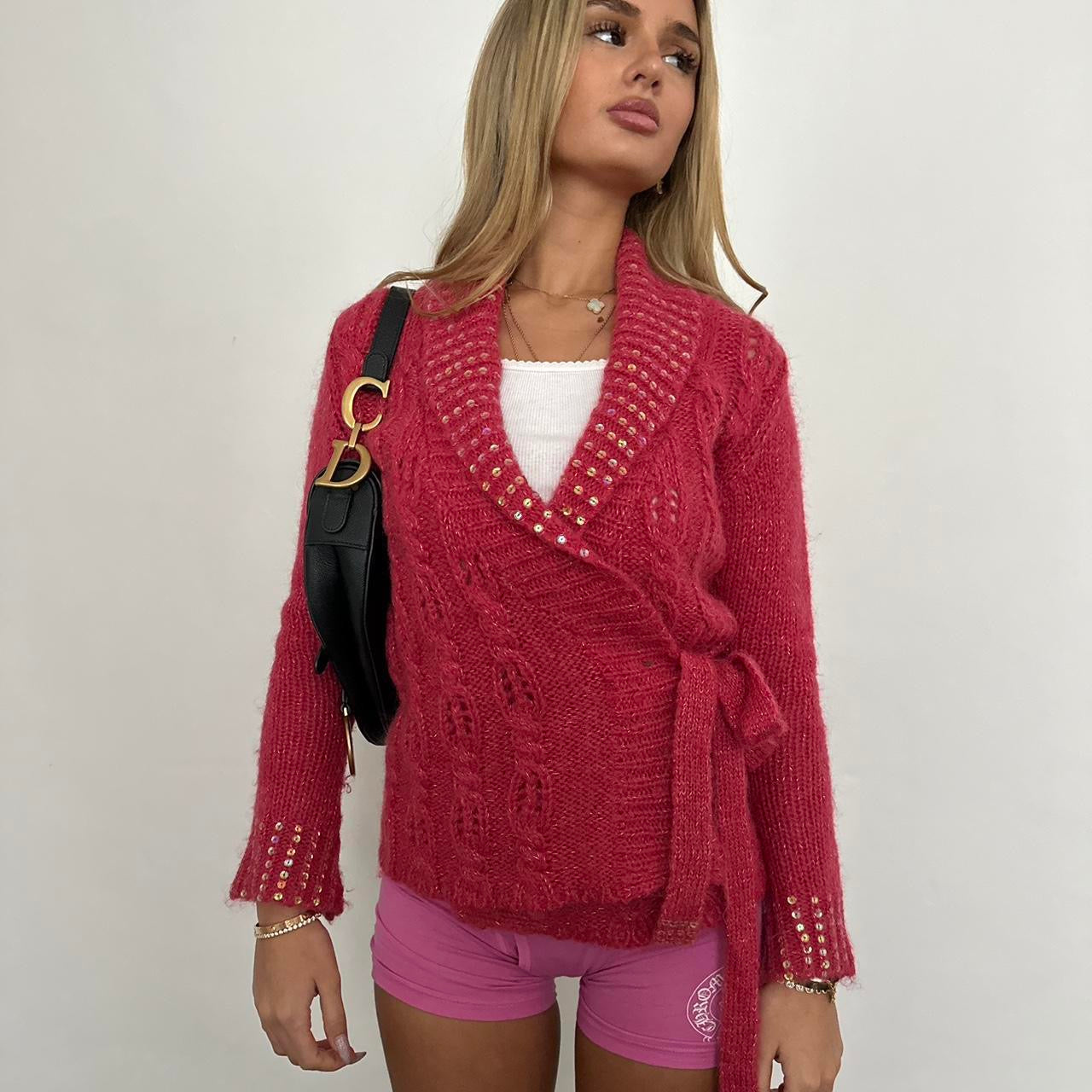 Vintage 90’s sequin crochet knit cardigan top