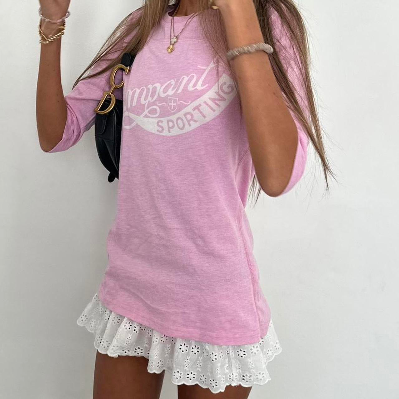 Vintage 00s sporty varsity pink top