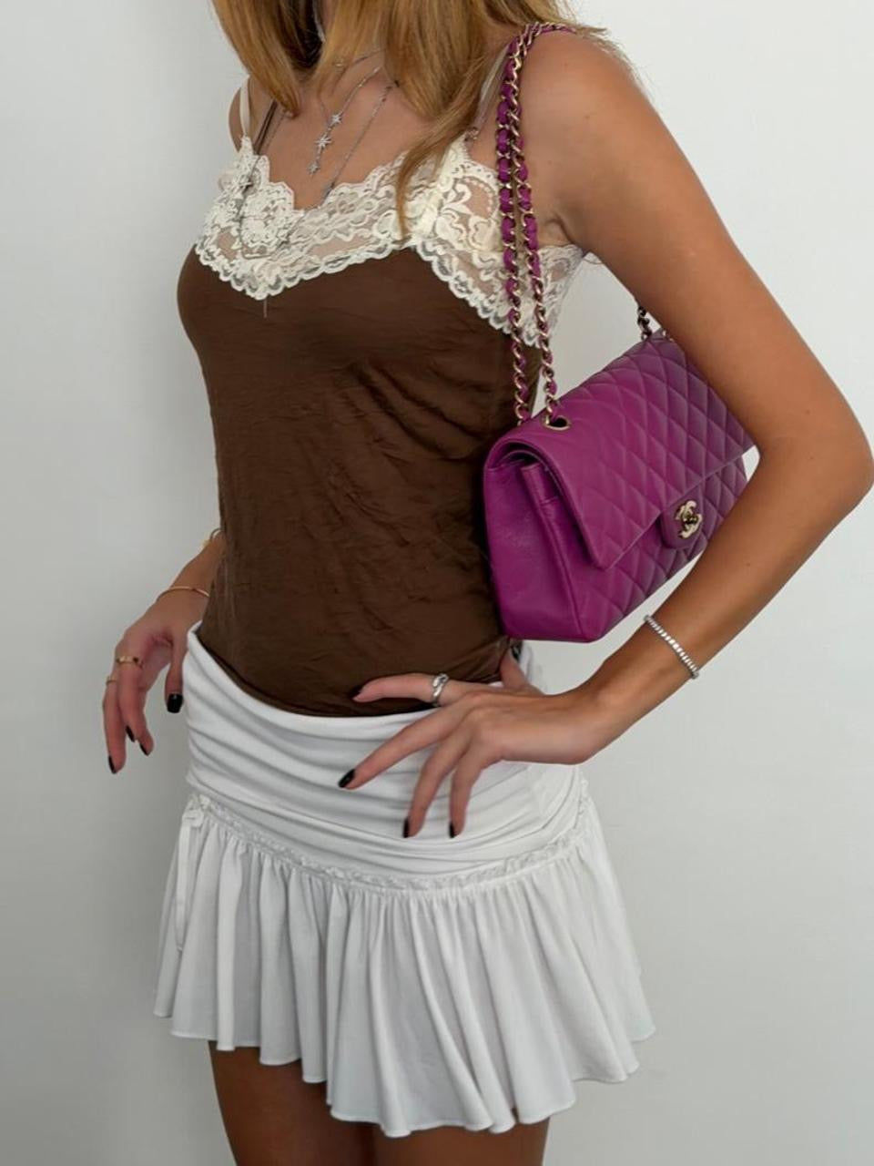 Vintage 2000’s soft brown lace cami top