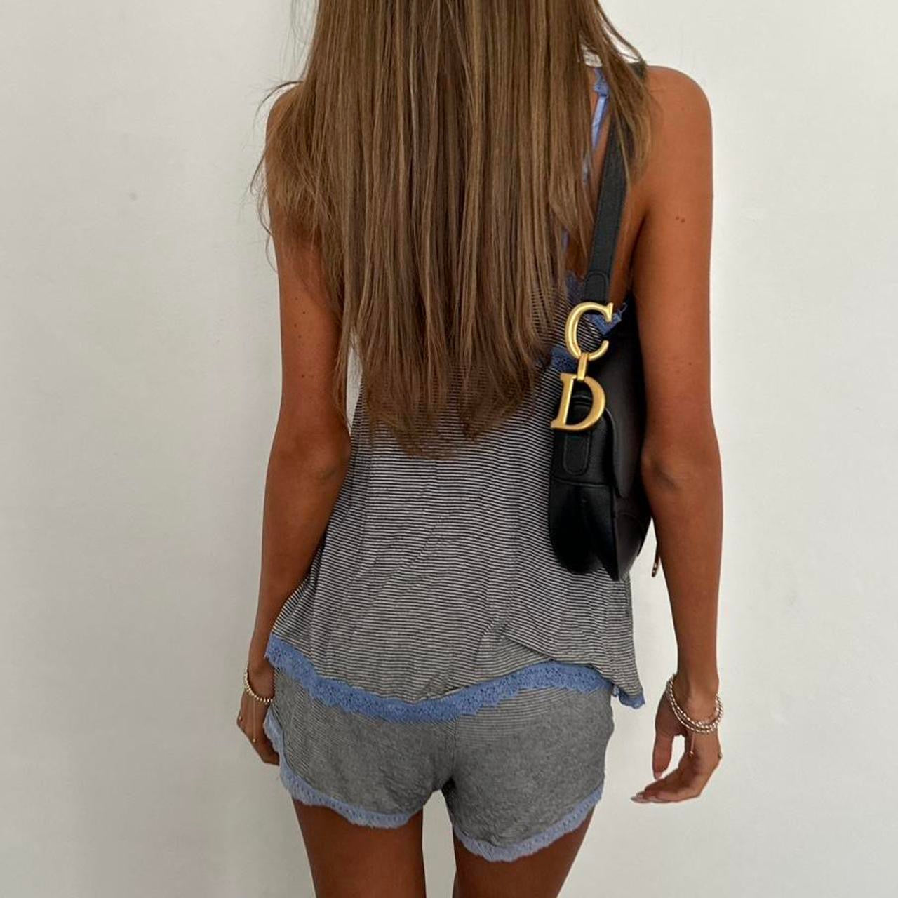 Vintage 2000’s striped top and shorts matching set