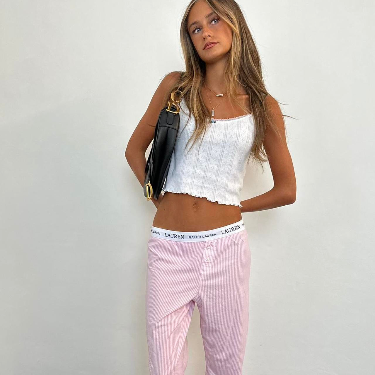 Vintage 90s Ralph Lauren rare pink striped pants