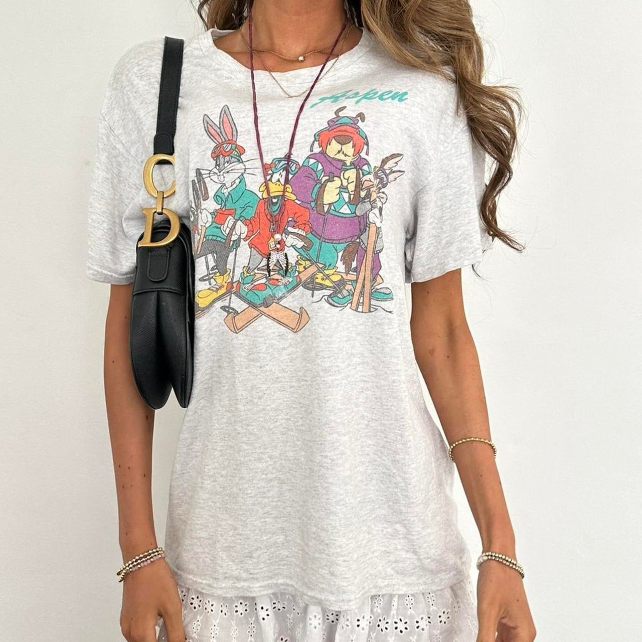 Vintage rare Aspen ski looney tunes top