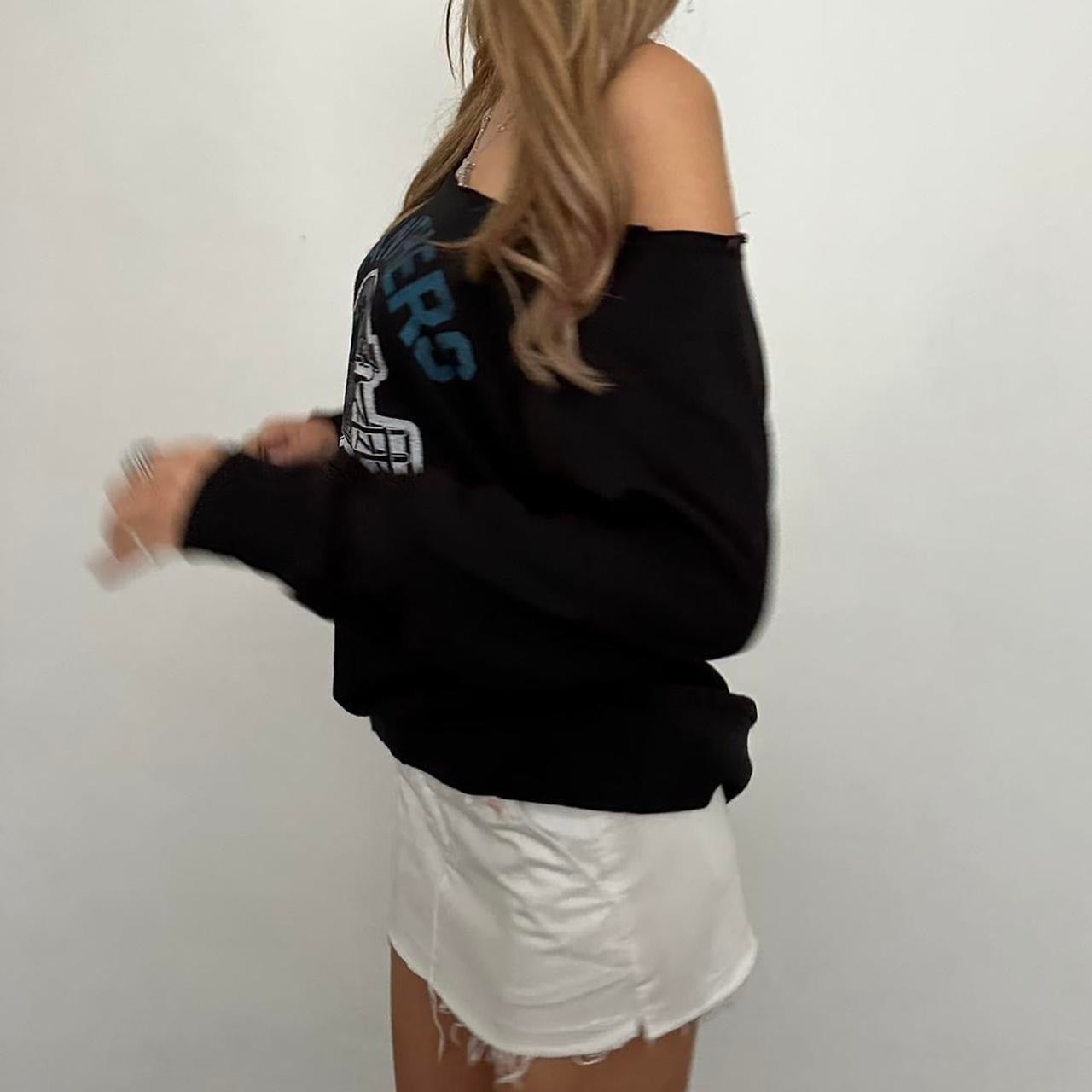 Vintage sporty football off shoulder sweater ♡