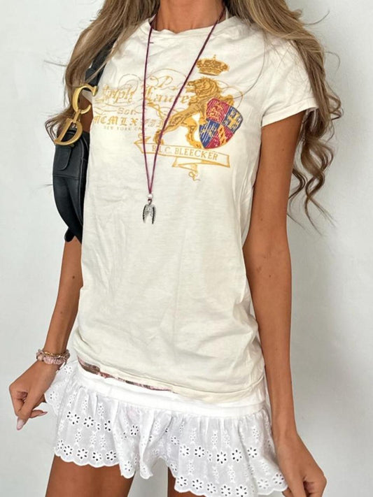 Vintage 00’s white graphic Ralph Lauren top
