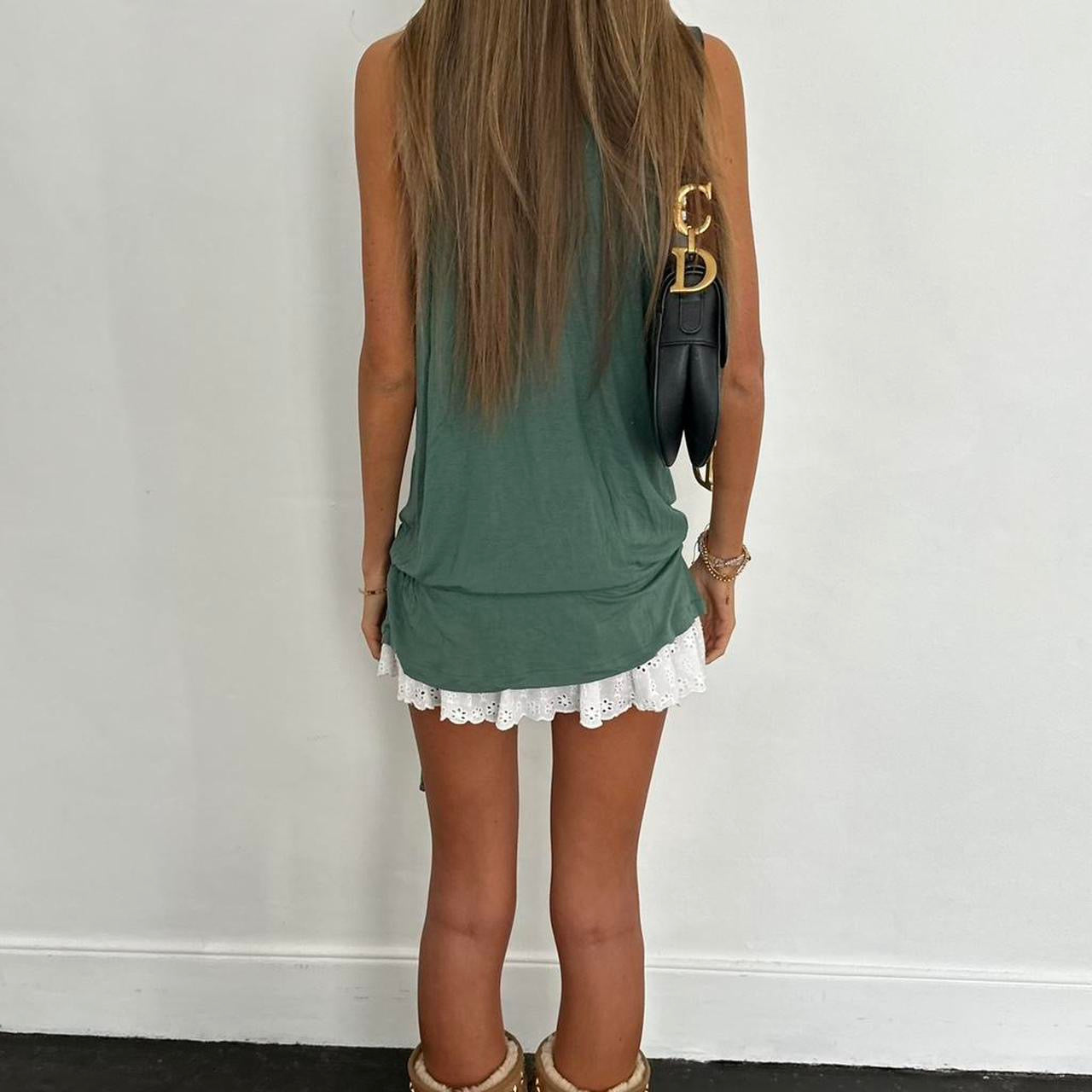 Vintage 2000’s embellished green top