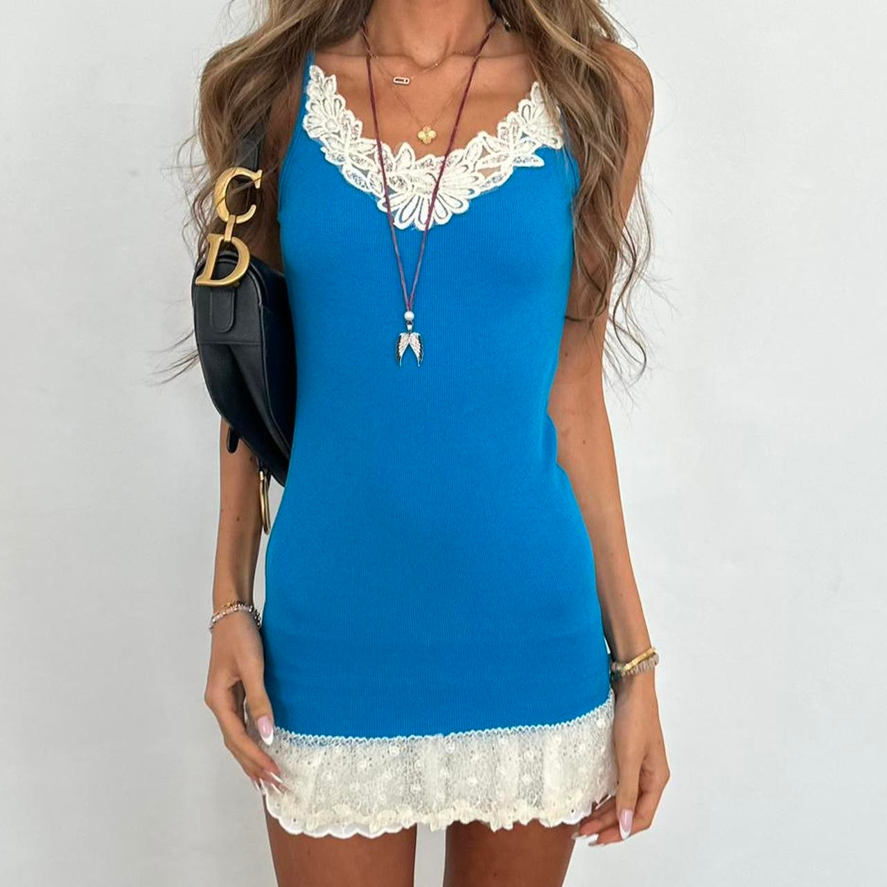 Vintage 2000s blue lace top