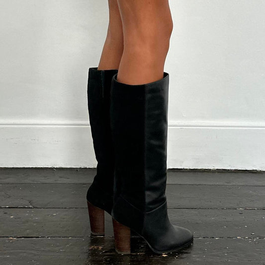 Vintage genuine leather heel boots