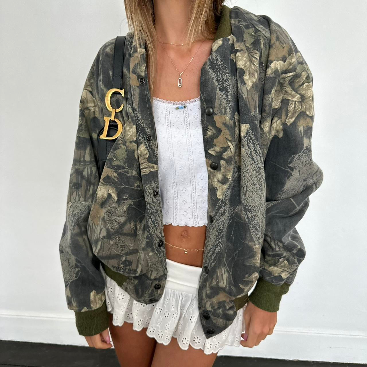 Vintage 90s camouflage bomber jacket