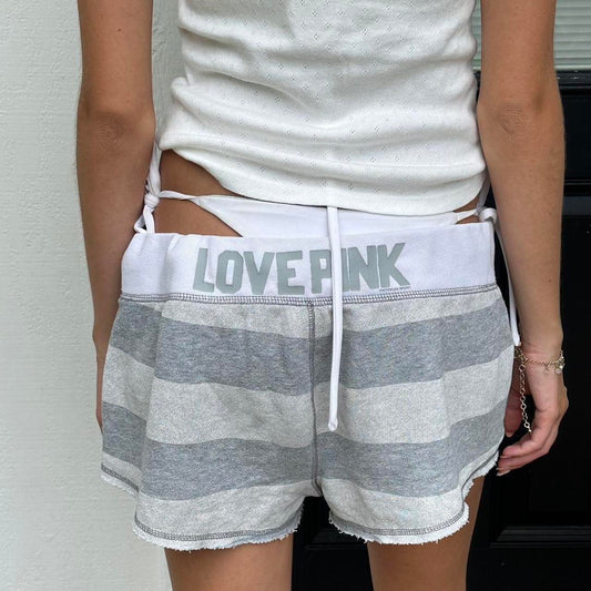 Vintage 2000’s Victoria’s Secret striped shorts 🌸 ‘I LOVE PINK’