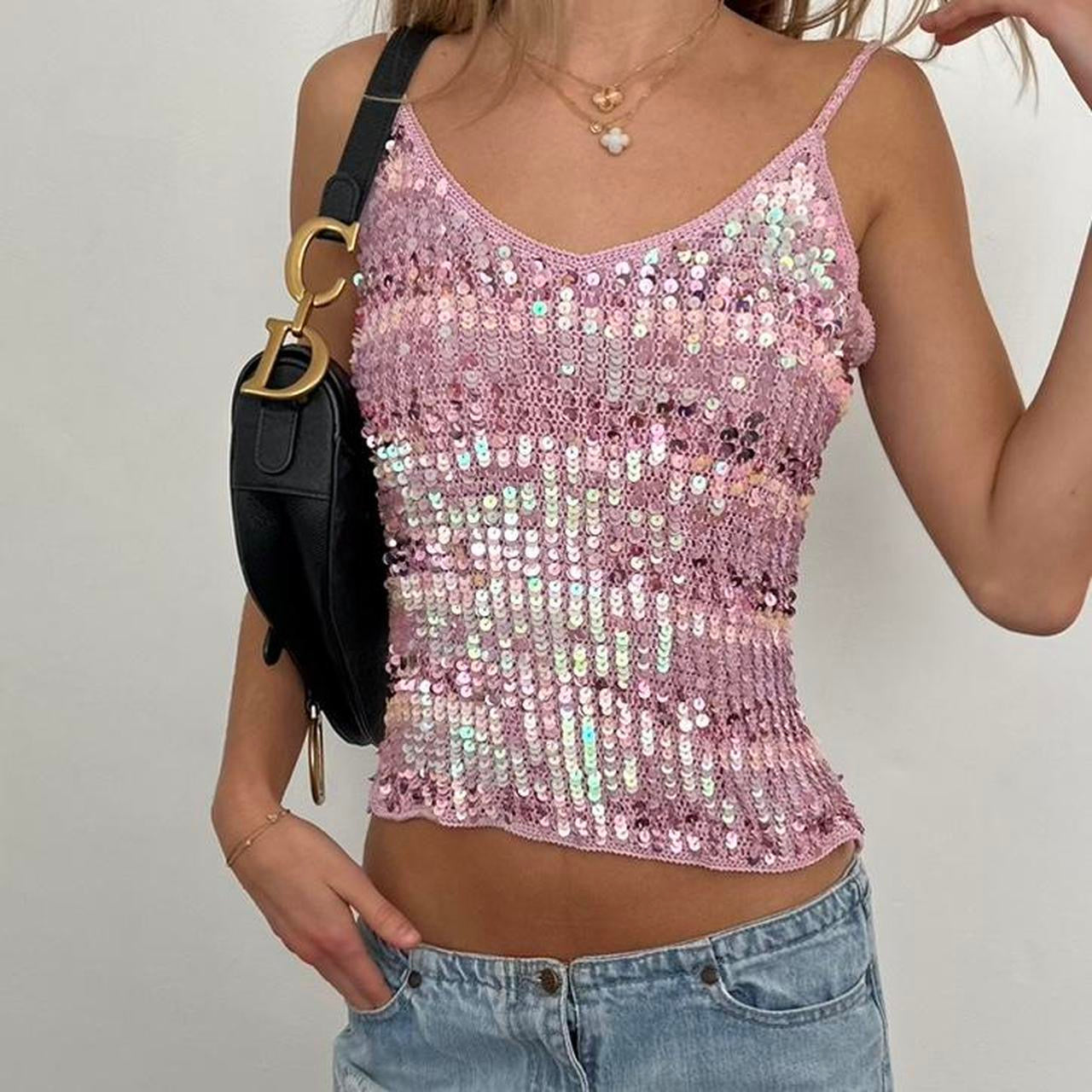 Vintage 90’s pink sequin top