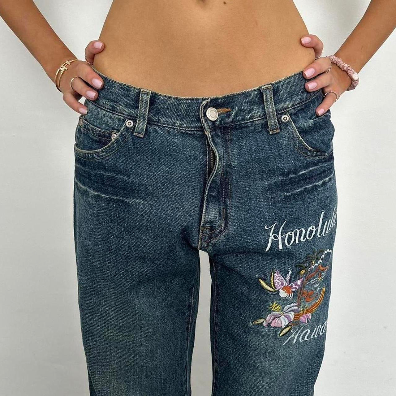 Vintage iconic rare 90s Hawaii embroidered surf jeans 🌺