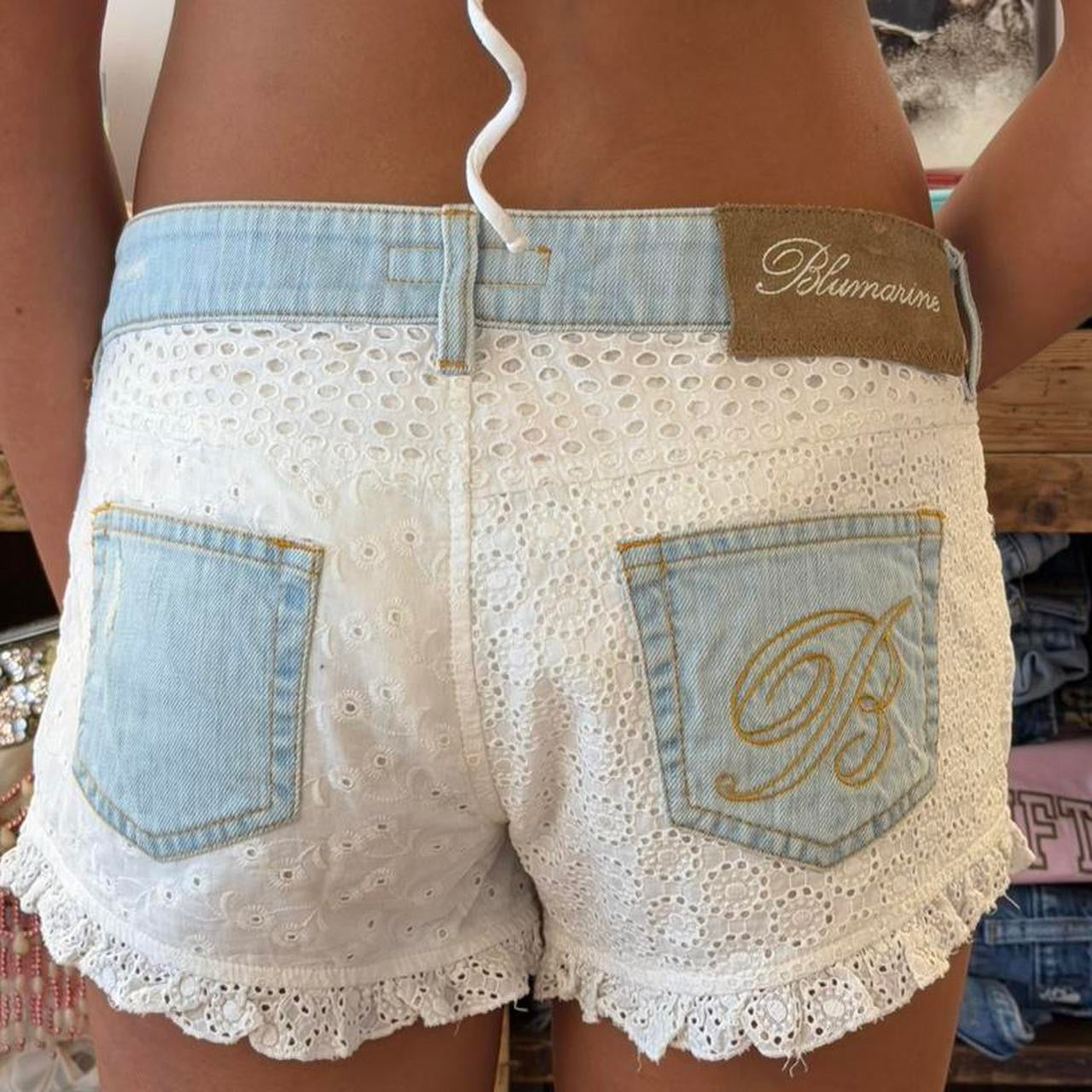Vintage Blumarine white broderie shorts