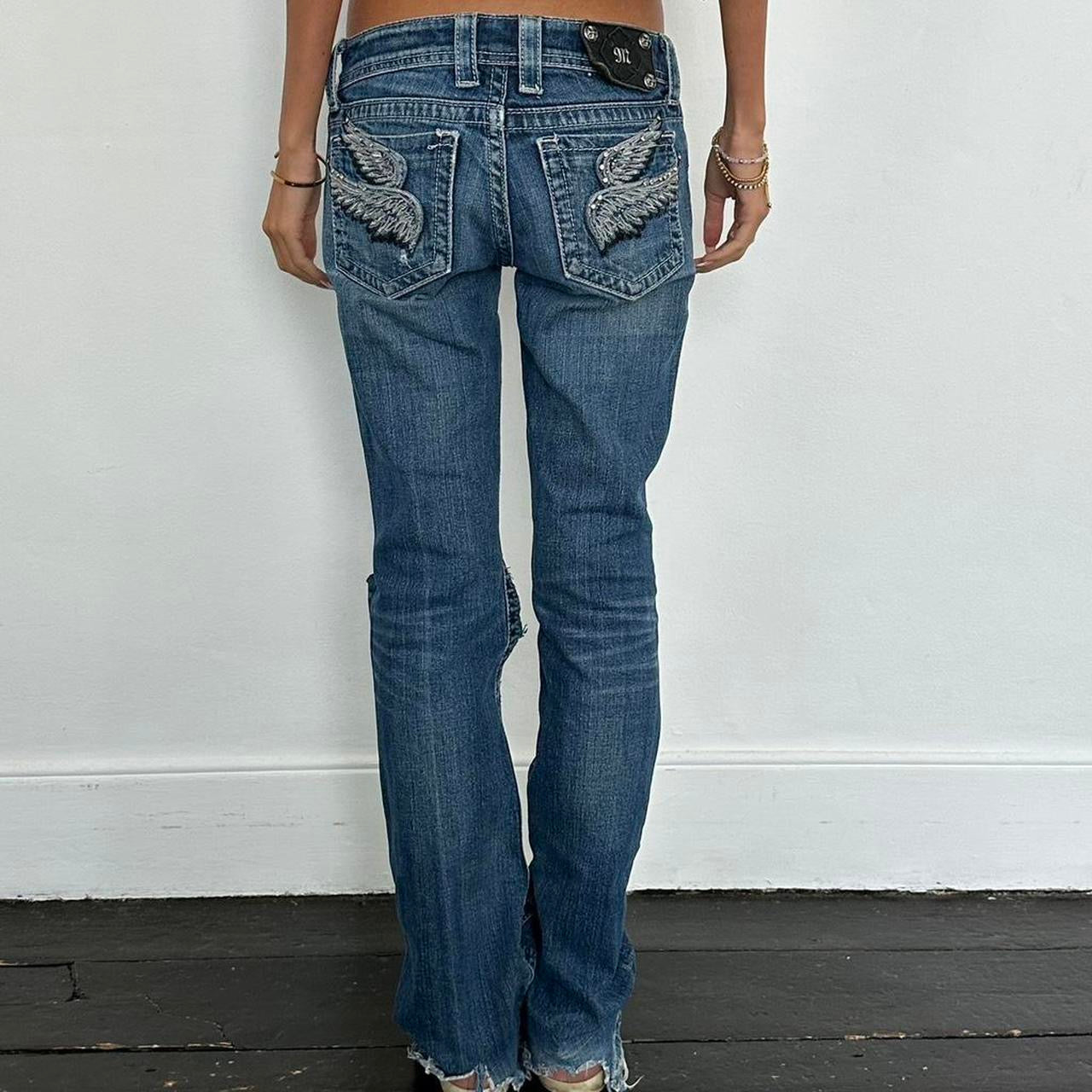 Vintage 00s angel wing bootcut jeans