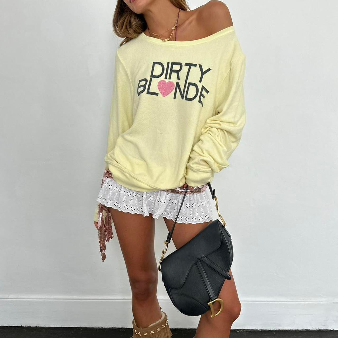 Vintage 00s yellow dirty blonde sweater