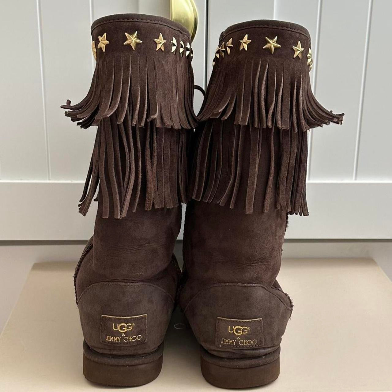Vintage chocolate brown 2010 Jimmy Choo X Ugg boots