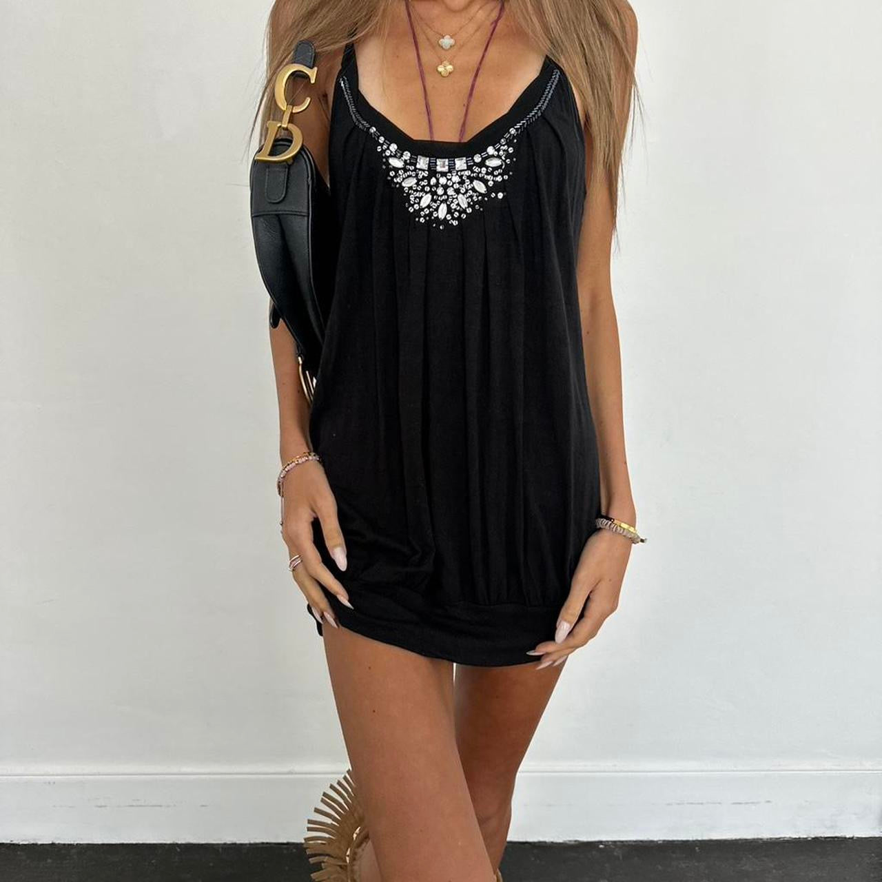 Vintage 00s strapless sequin mini dress