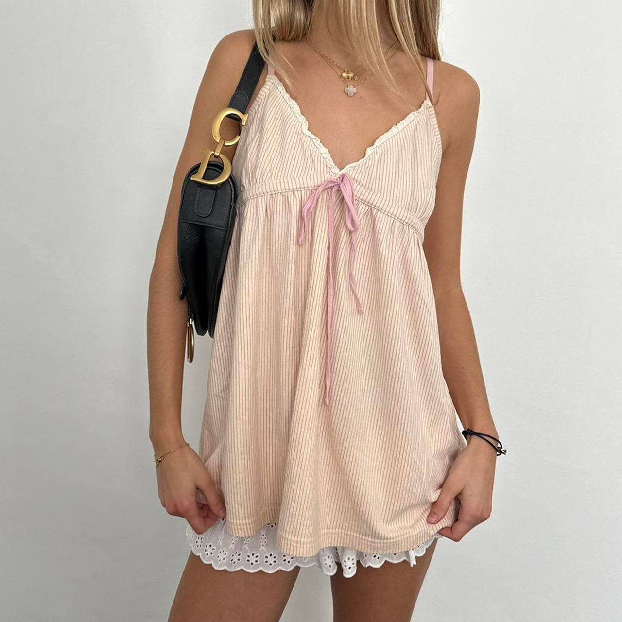 Vintage 2000s striped babydoll top