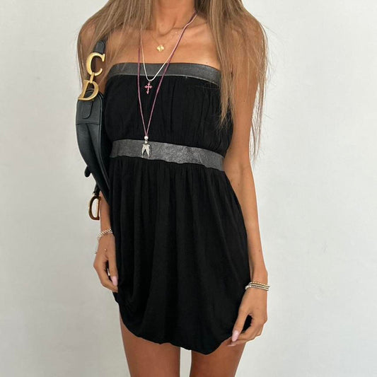 Vintage 2000’s black and silver strapless dress