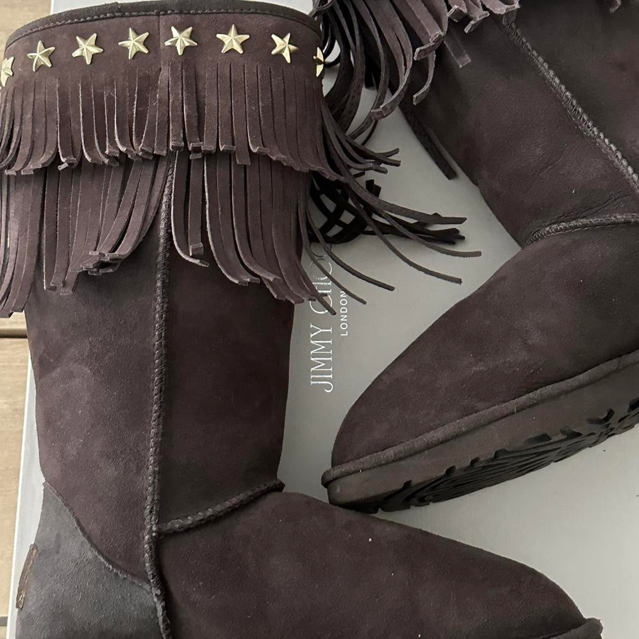Vintage chocolate brown 2010 Jimmy Choo X Ugg boots – Chelsea Thrift