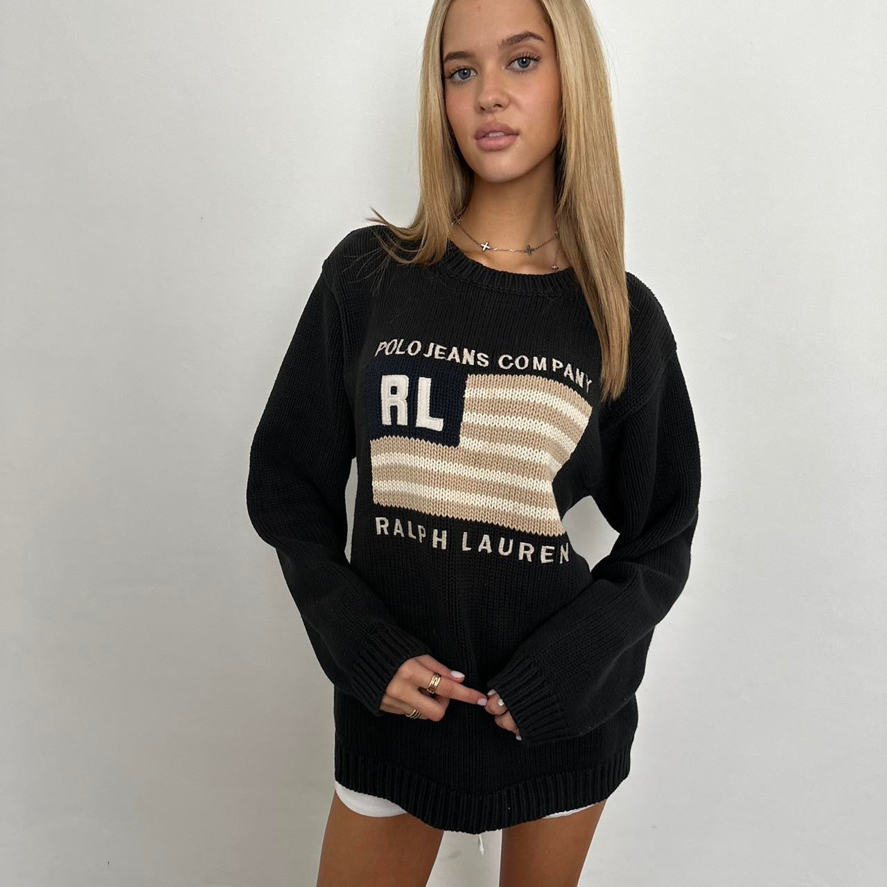 Vintage Ralph Lauren black cotton sweater