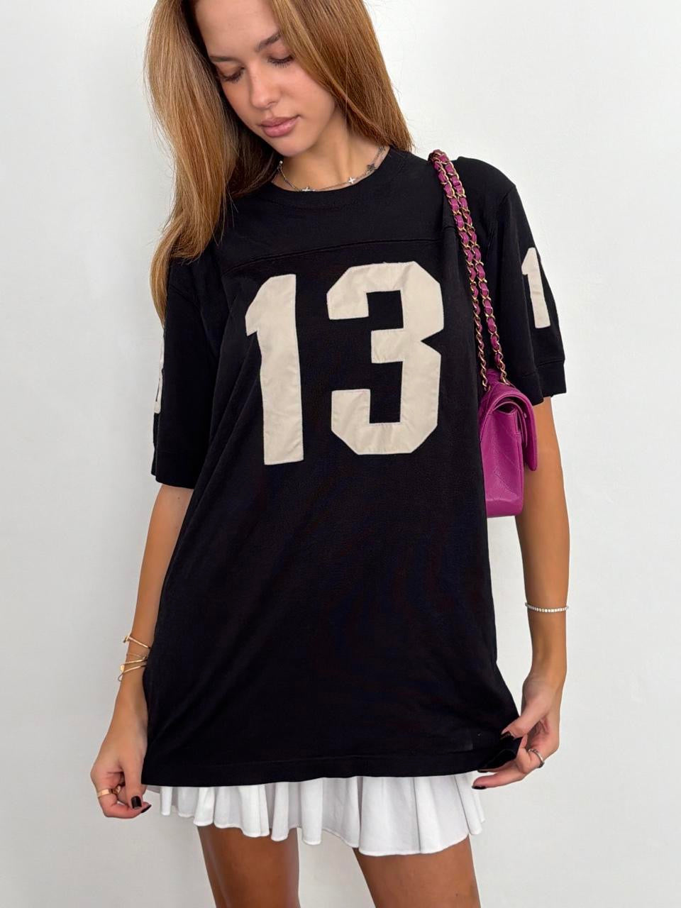 Vintage 00’s black varsity jersey top