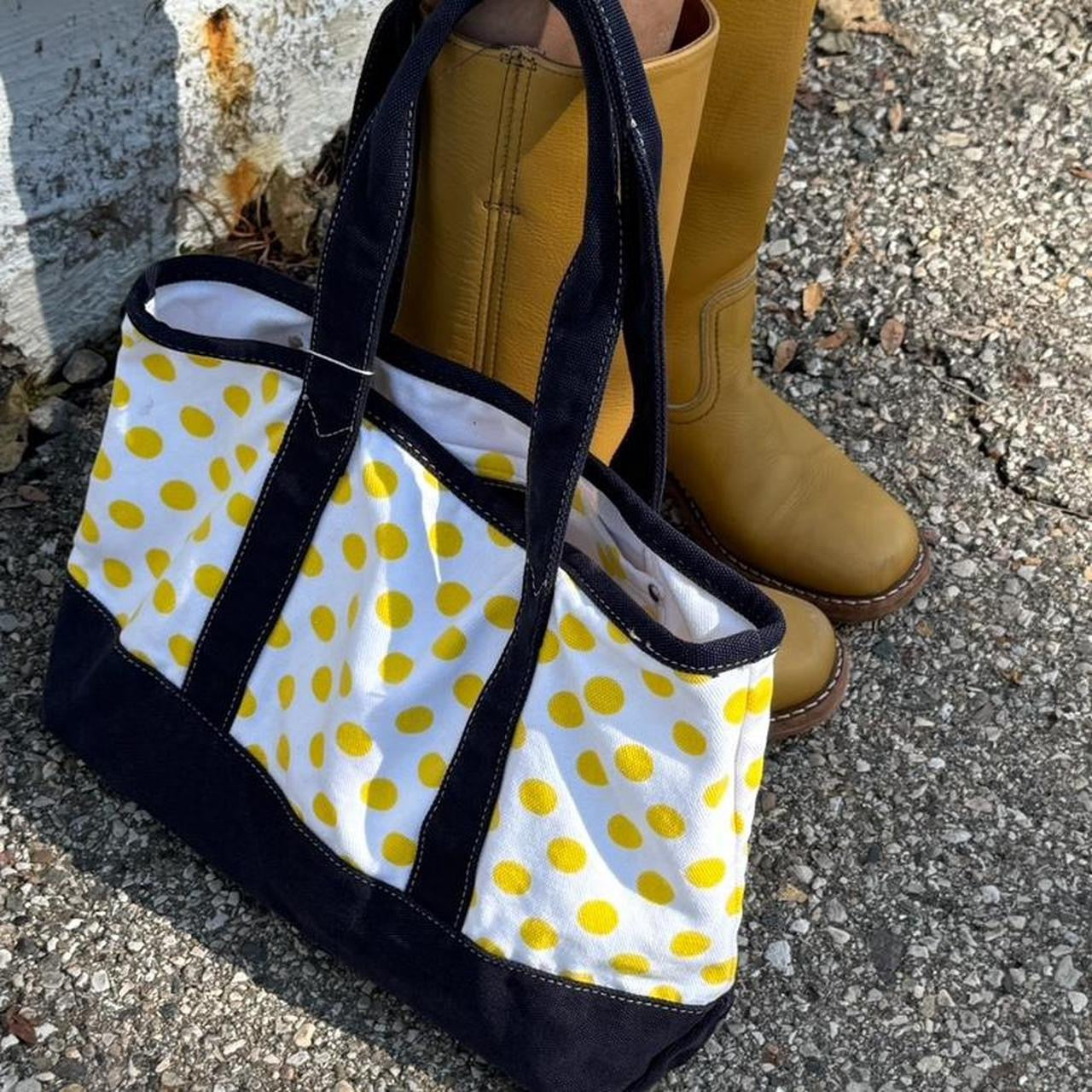 Vintage 2000’s J Crew polka dot yellow tote bag