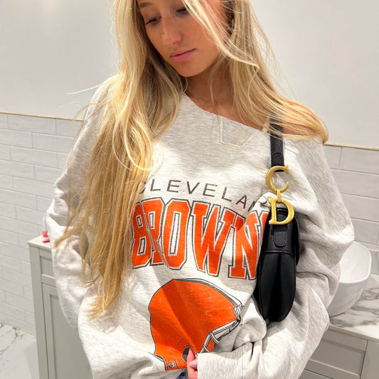 Vintage 2000’s Cleveland browns off the shoulder sweatshirt