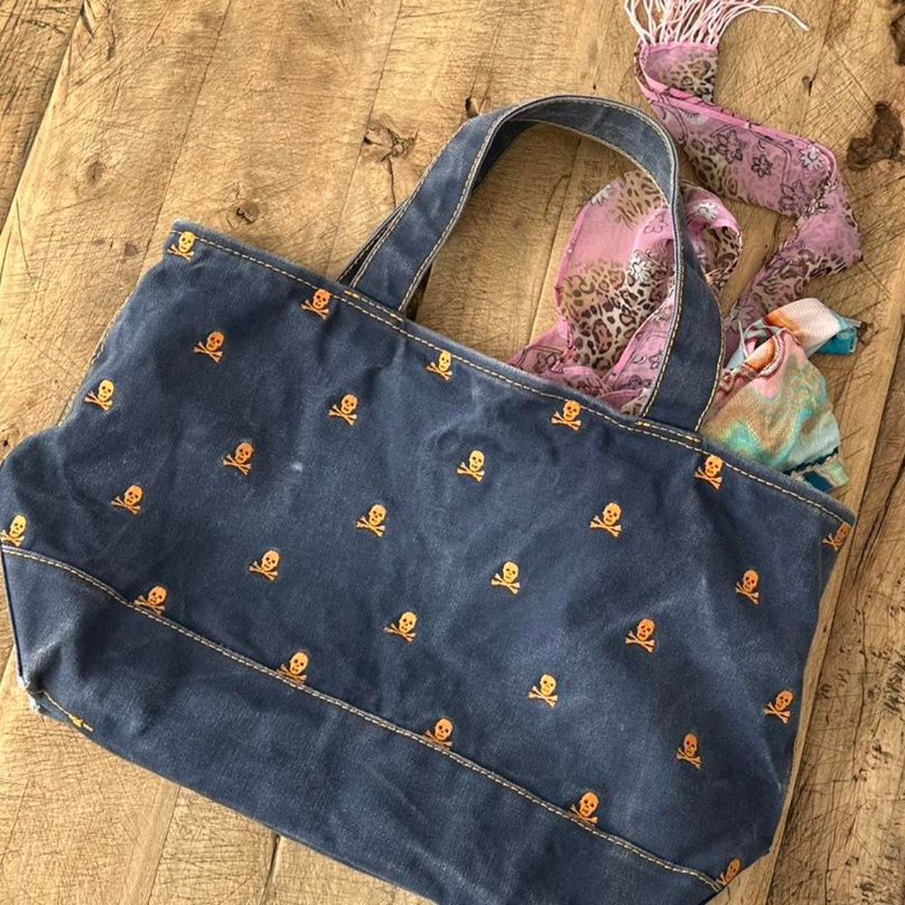 Vintage 00s Ralph Lauren skull tote bag