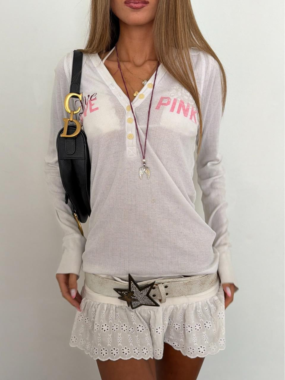 Vintage 00s pink Victoria’s Secret long sleeve top