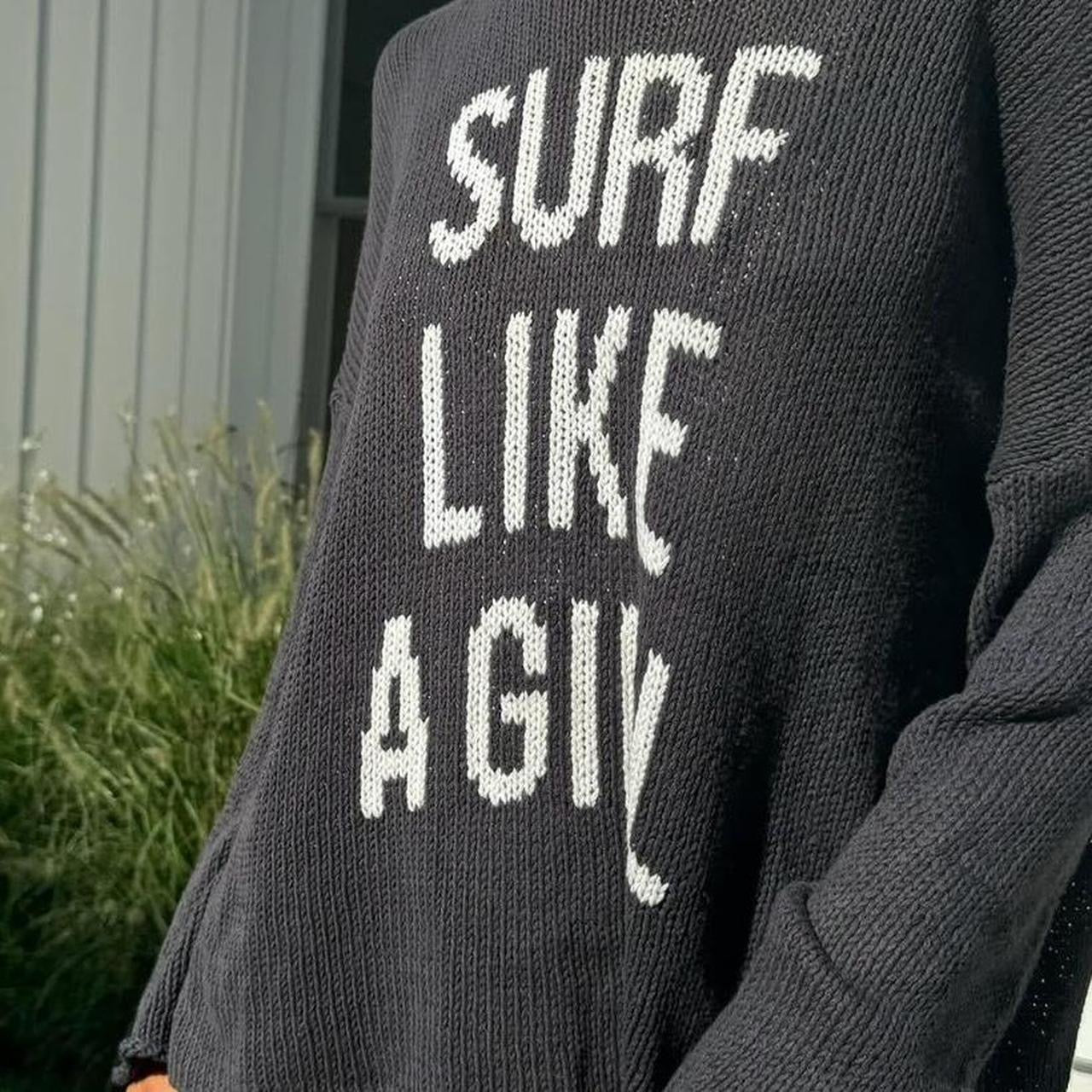 Vintage 2000’s SURF LIKE A GIRL knit sweater