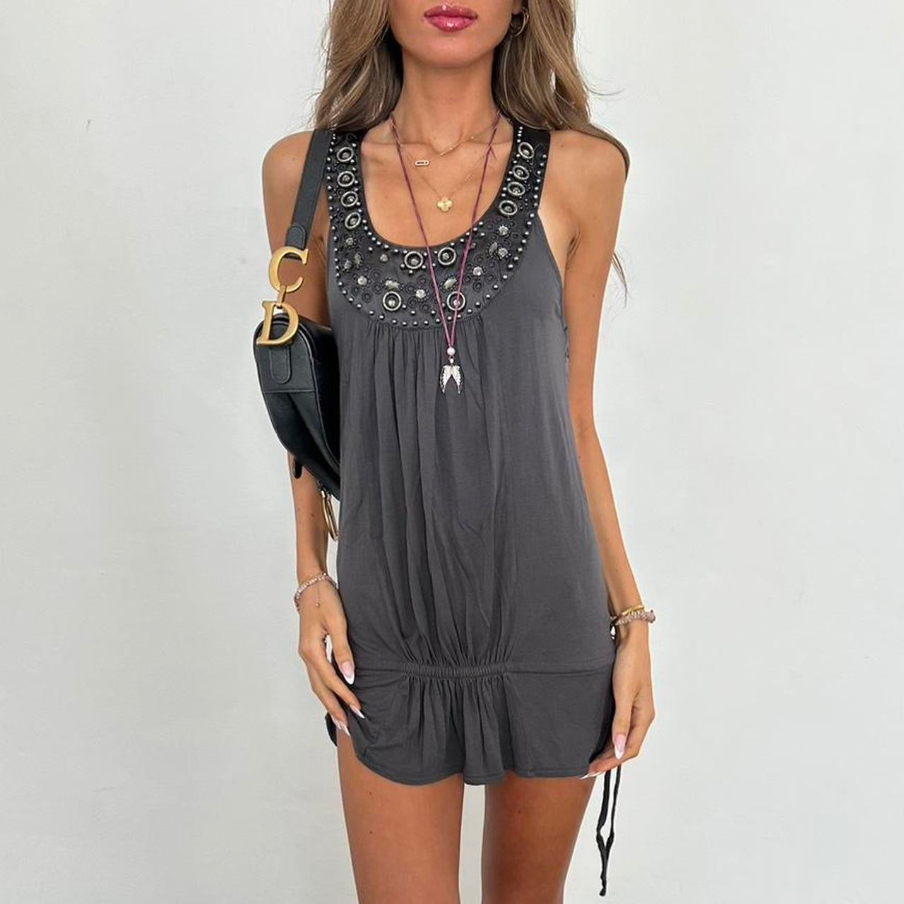 Vintage grey sequin mini dress