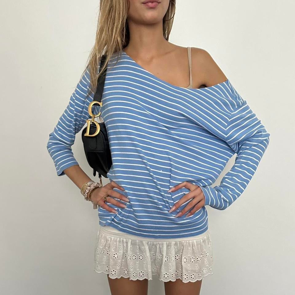 Vintage Ralph Lauren blue striped long sleeve top