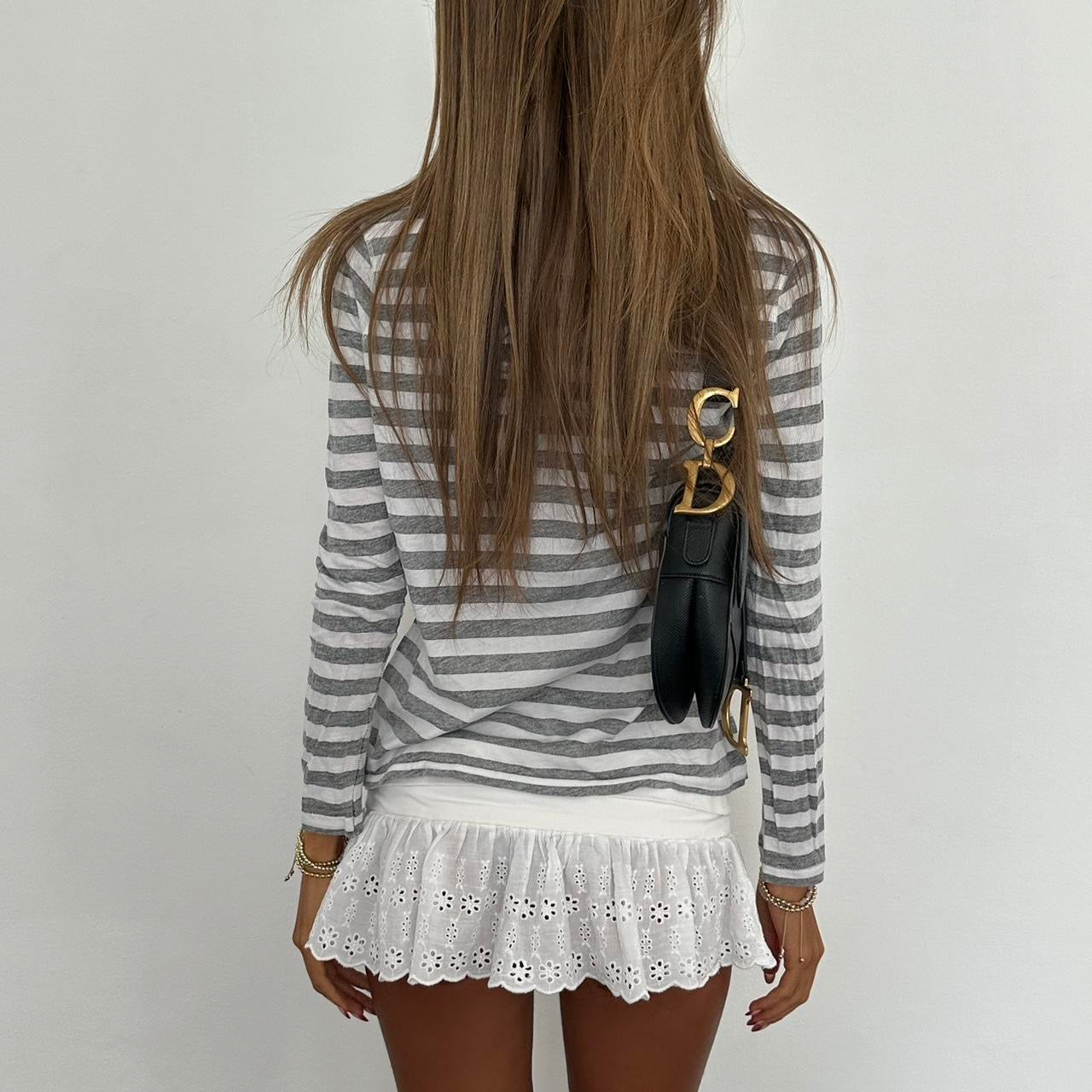 Vintage 2000’s grey striped ‘Chelsea girl’ long sleeve top