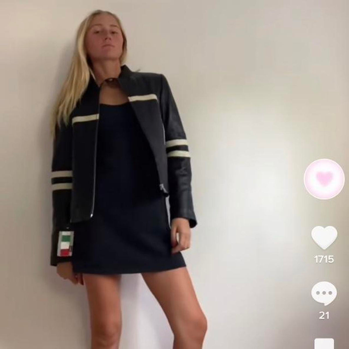 Vintage 90s black & white leather jacket