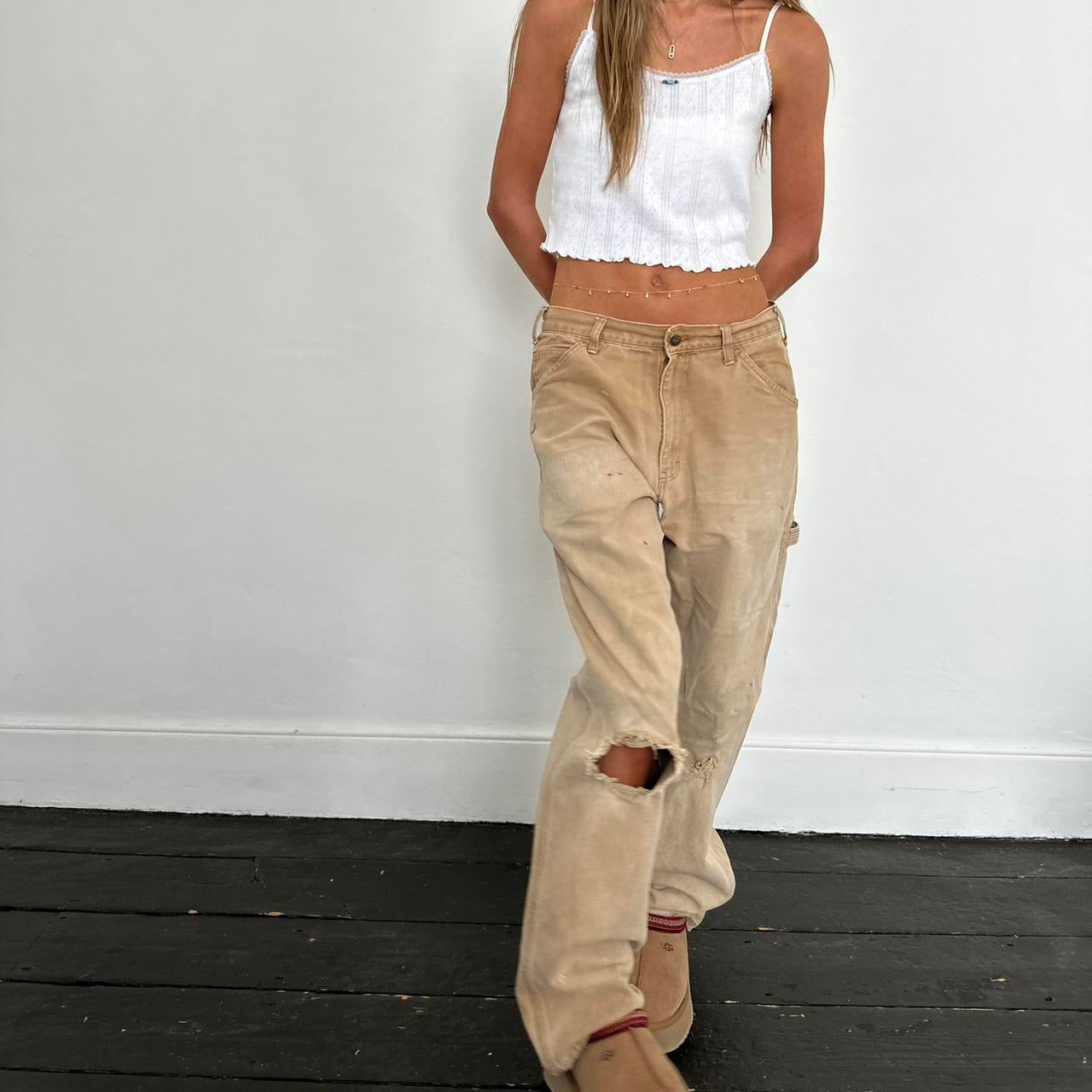 Vintage 90s tan wash jeans