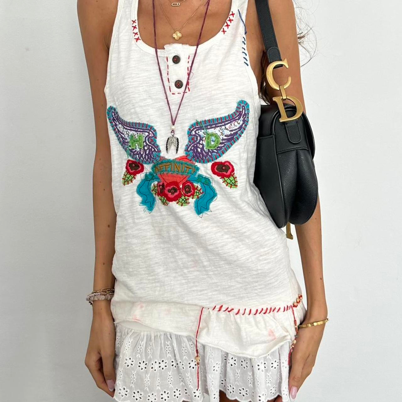 Vintage 2000s angel wing cami top