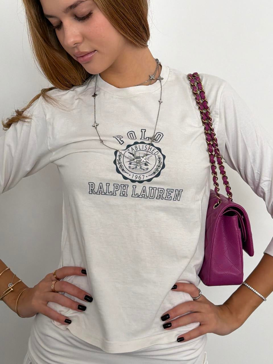 Vintage Polo Jeans long sleeve white preppy top