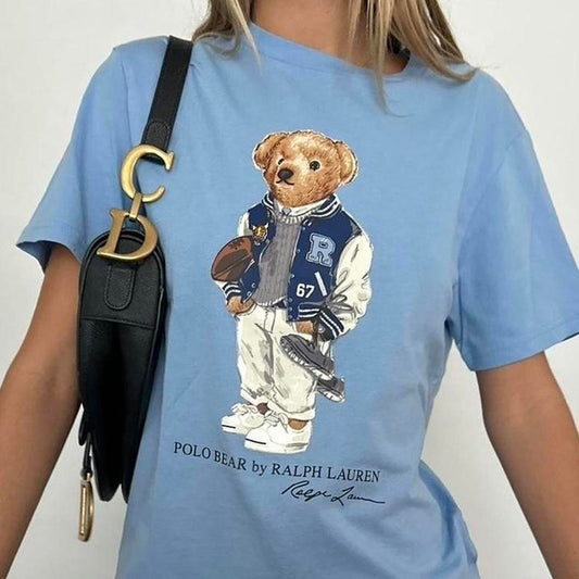 Vintage Ralph Lauren teddy bear blue top