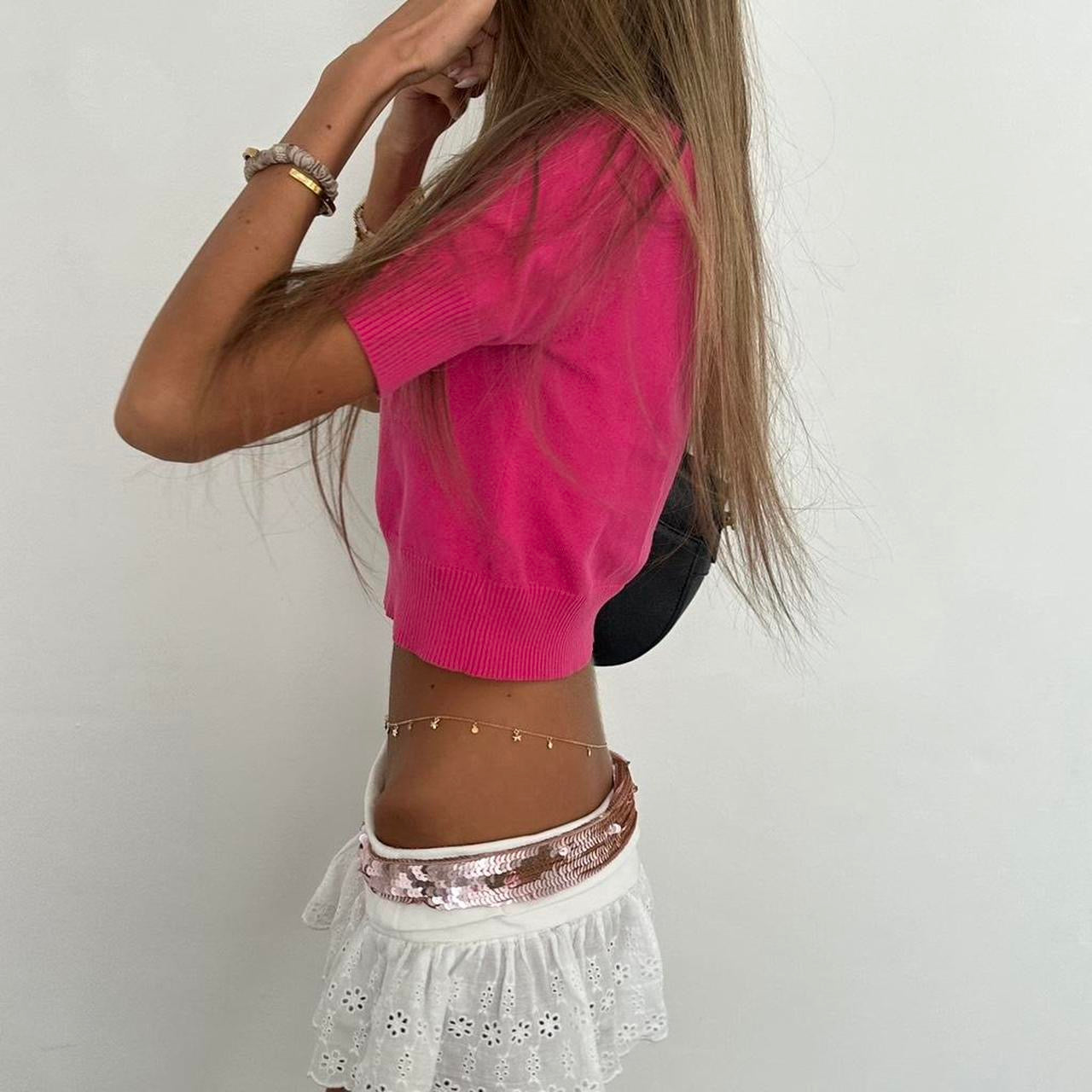 Vintage 00s pink button down cardigan top