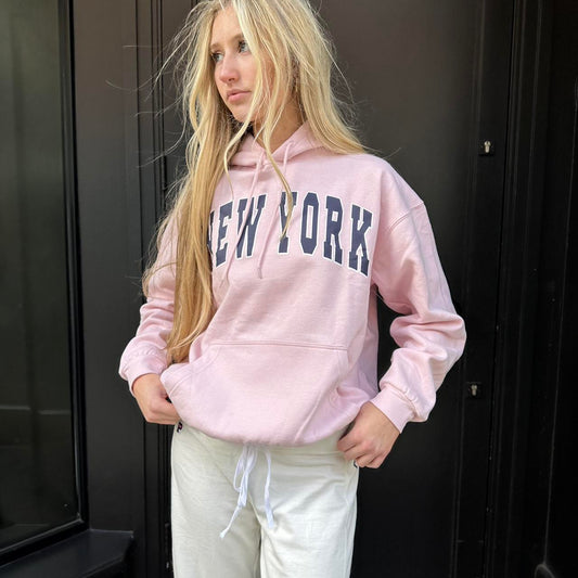 Vintage baby pink New York hoodie