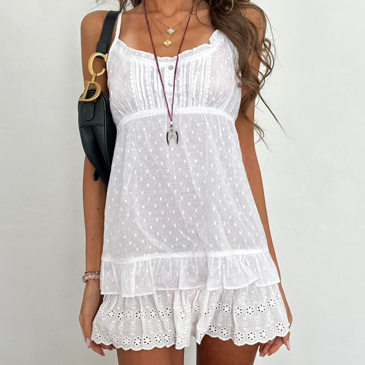 Vintage 00s white boho top