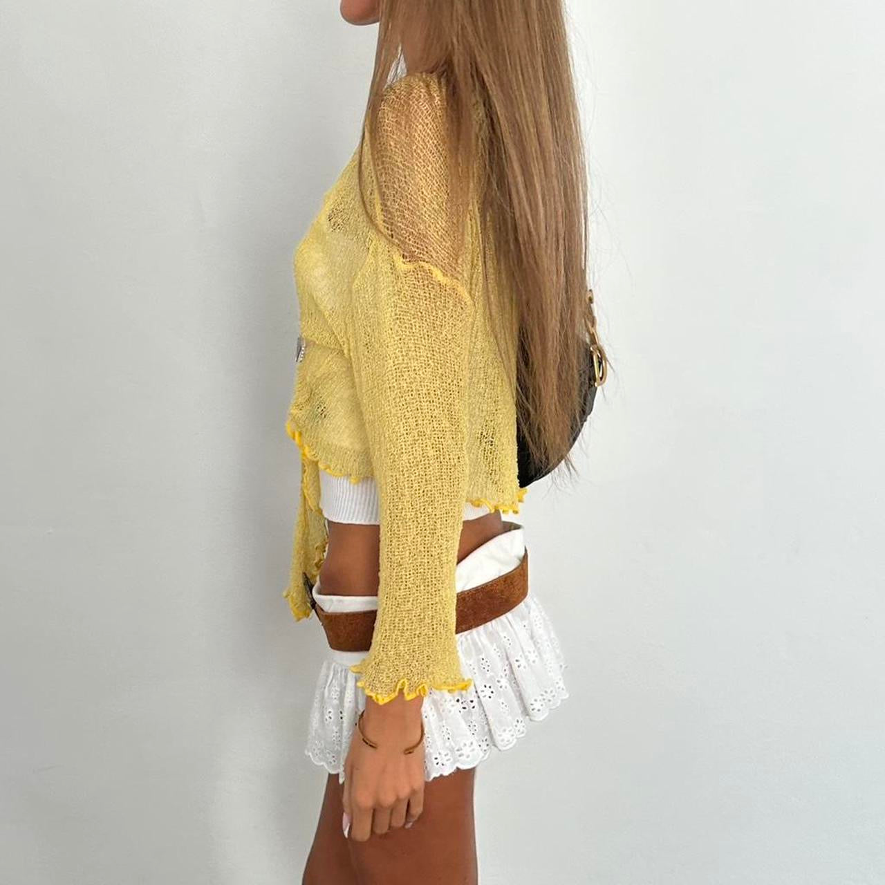 Vintage 2000s yellow tie up top