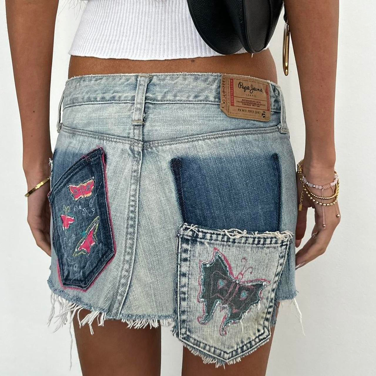 Vintage butterfly 00s denim skirts