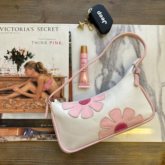 Vintage adorable pink flower bag