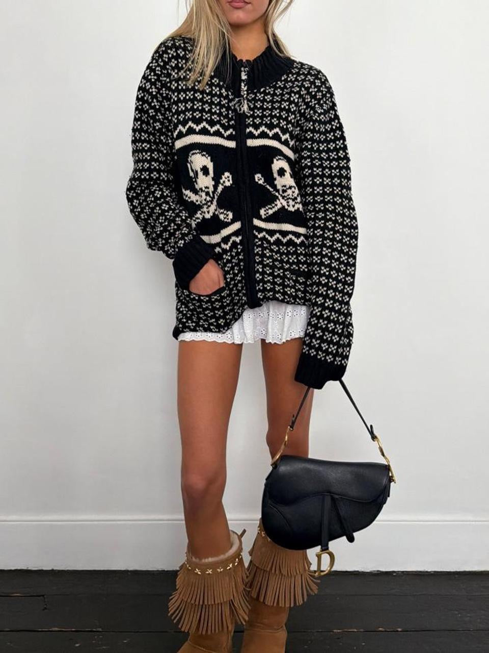 Vintage 00’s knit zip up cardigan jacket