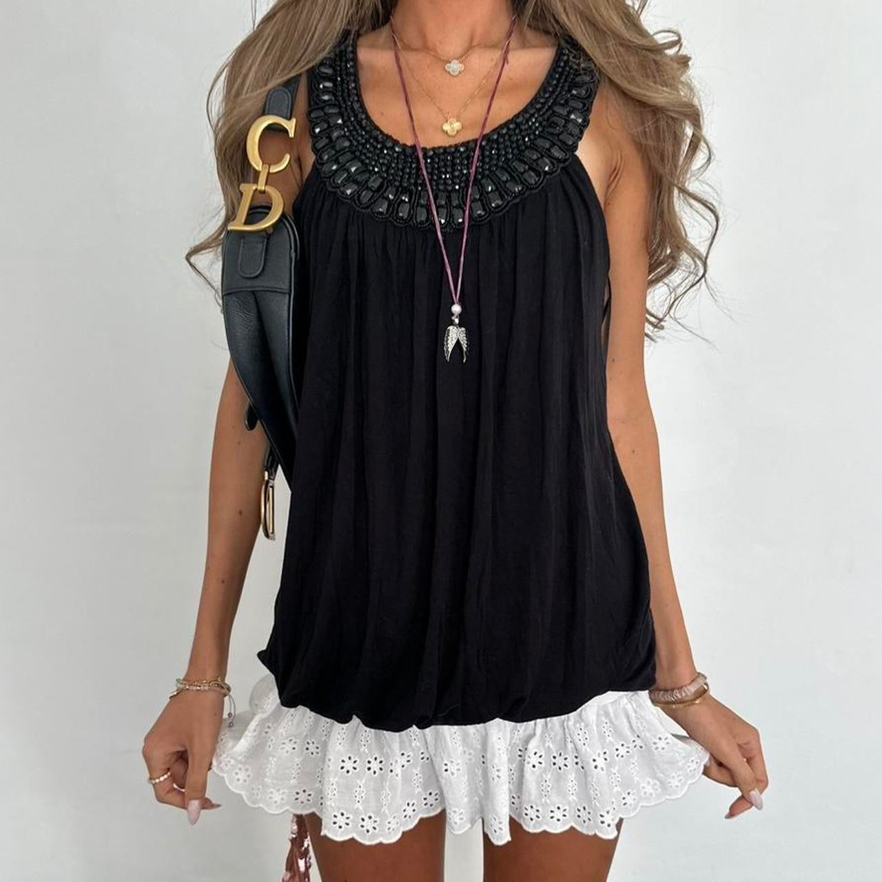 Vintage 00s black boho top