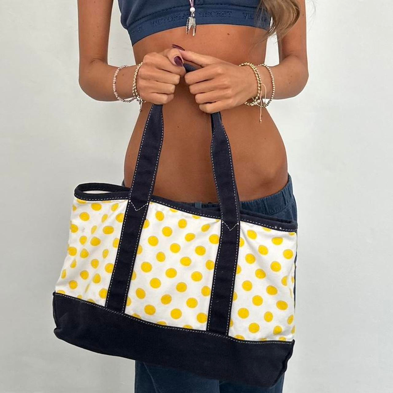 Vintage 2000’s J Crew polka dot yellow tote bag